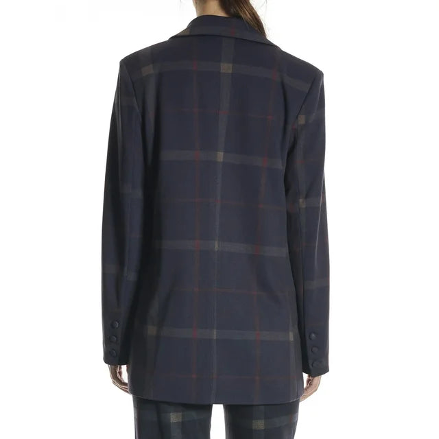 OAT Women's Oversized Plaid Blazer  Color Holiday Plaid Size M