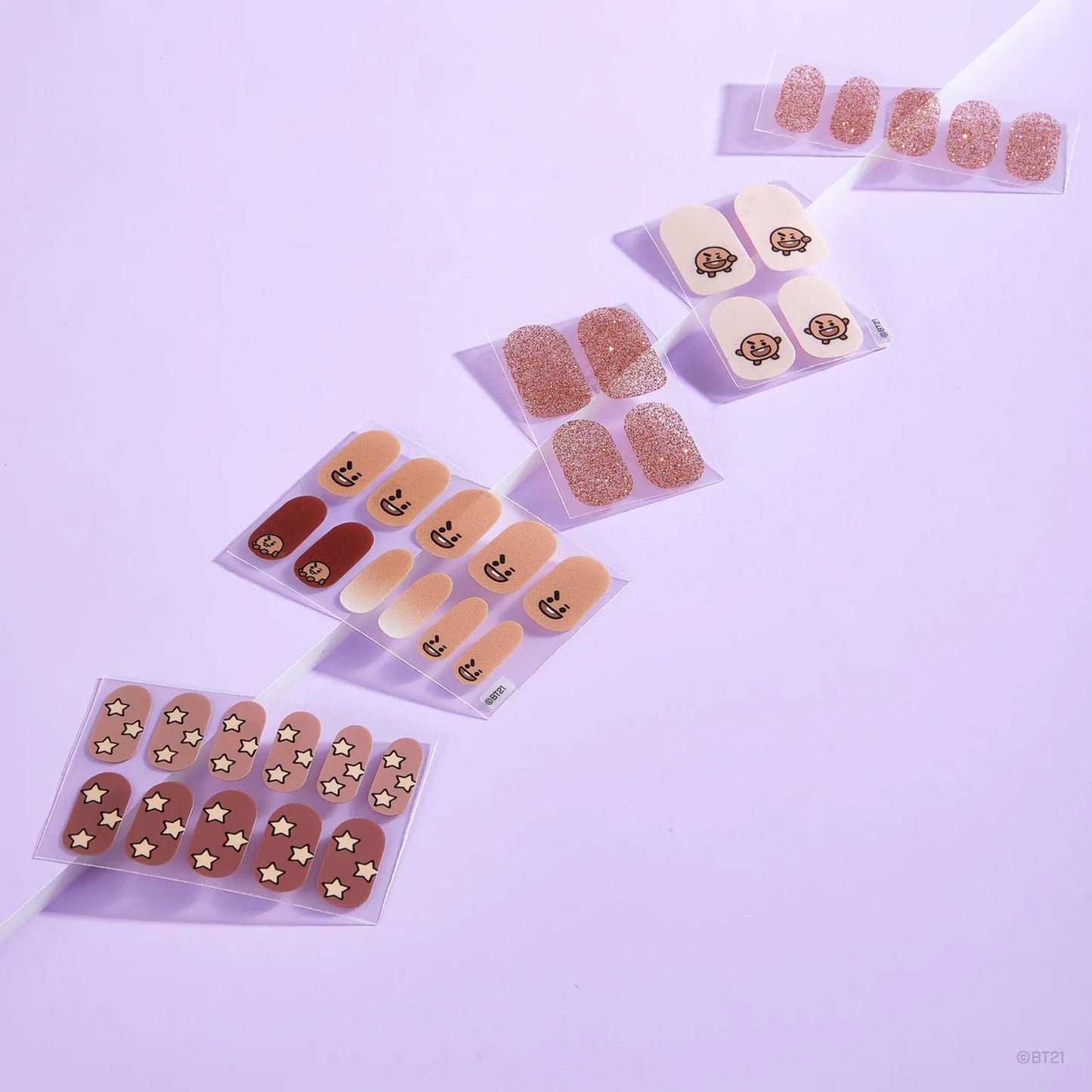 The Creme Shop BT21 Gel Nail Strip Kit - Set of 35  Shooky Cocoa Cutie