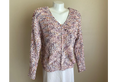 No Comment Women's Colorful Fuzzy Yarn Knit V-Neck Sweater  Color Chunky Rainbow Size XL