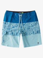 Quiksilver Men's Waterman Angler Triblock 20" Beach Shorts  Color Classic Blue Size 38