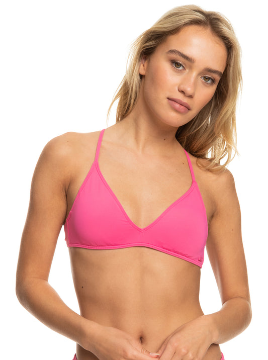 Roxy  Juniors Beach Classics Triangle Bikini Top  Color Fuchsia Pink Size L