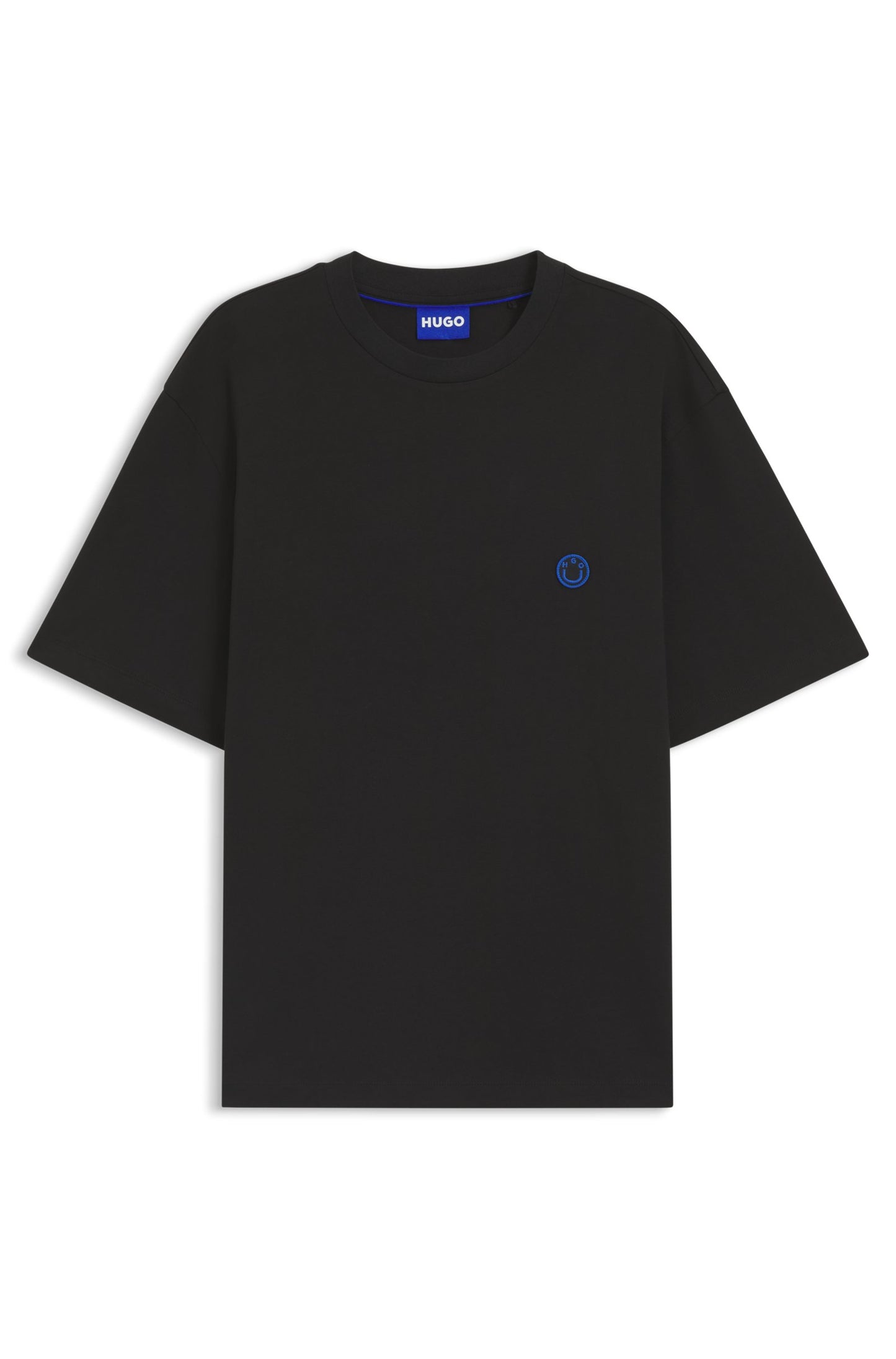 Hugo Boss Men's Cotton-Jersey Happy HUGO Logo T-Shirt  Black Size XL