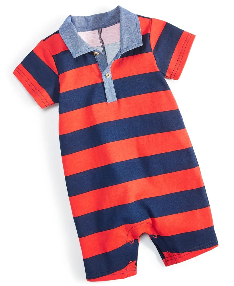 First Impressions Baby Boy Rugby Polo Romper  Color Ski Patrol Size 0-3 months