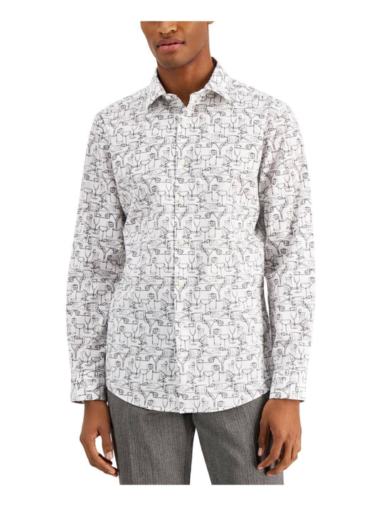 Bar III Men's Slim-Fit Performance Stretch Dress Shirt  Color White/Black Size S