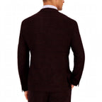 Armani Exchange Men's Slim-Fit Wool Plaid Blazer Suit Jacket  Dark Burgundy Size 38L