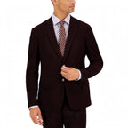 Armani Exchange Men's Slim-Fit Wool Plaid Blazer Suit Jacket  Dark Burgundy Size 38L