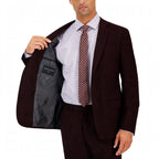 Armani Exchange Men's Slim-Fit Wool Plaid Blazer Suit Jacket  Dark Burgundy Size 38L