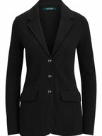 LAUREN RALPH LAUREN Women's Notch Lapel Cotton Knit Blazer  Black Size XS