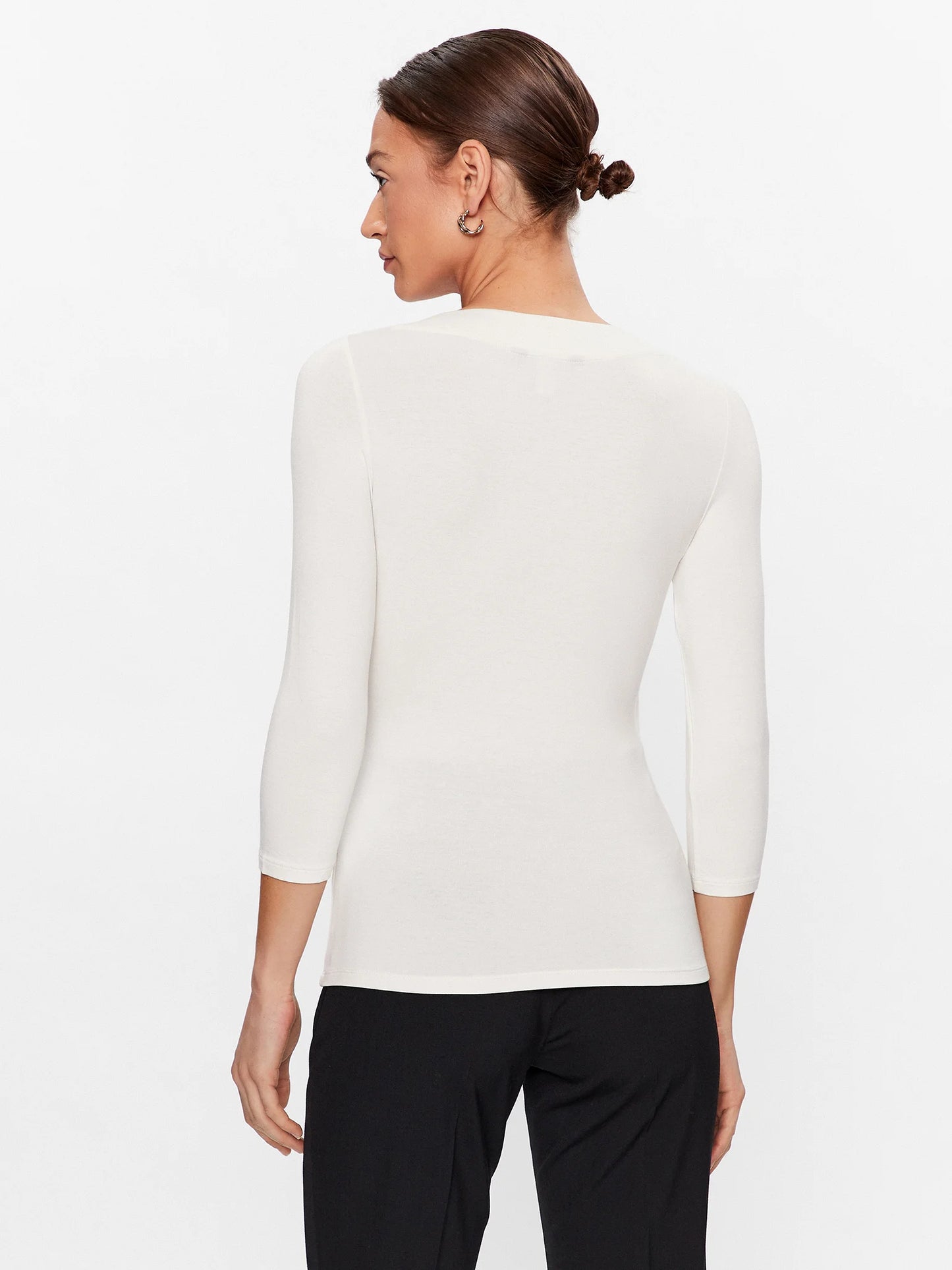 Lauren Ralph Lauren Women's Slim Fit Jersey Wrap Blouse  Color Mascarpone Cream Size XS