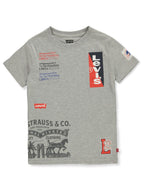 Levi's Boys 1873 Printed T-shirt  Color Light Gray Heather Size S (8-10)