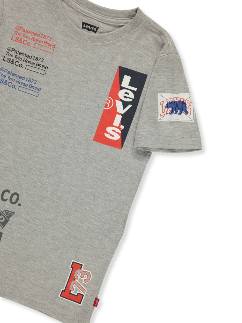 Levi's Boys 1873 Printed T-shirt  Color Light Gray Heather Size S (8-10)