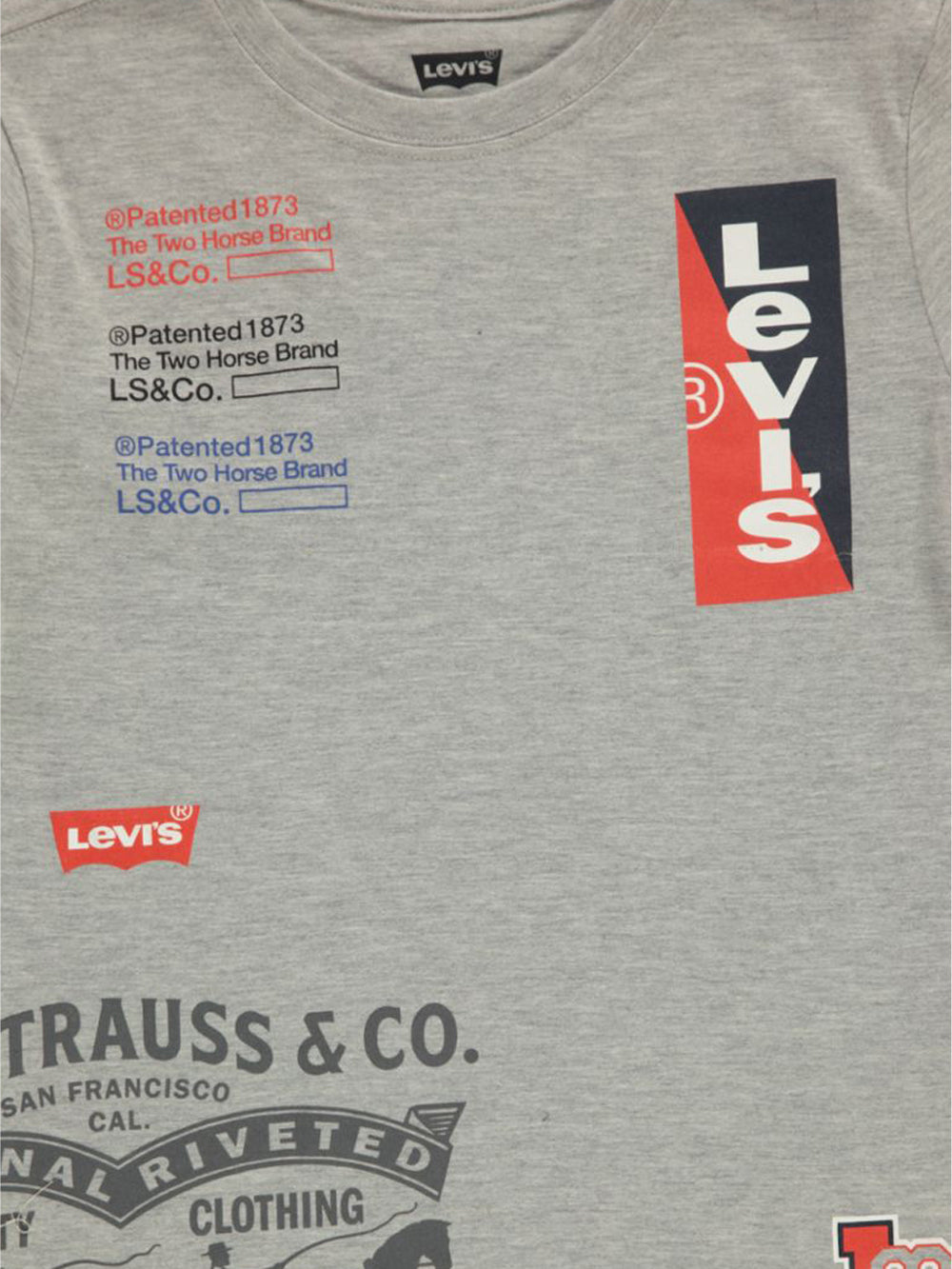 Levi's Boys 1873 Printed T-shirt  Color Light Gray Heather Size S (8-10)