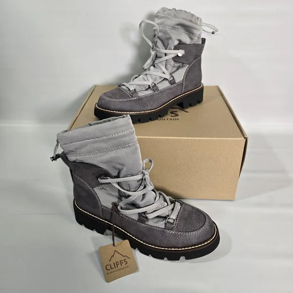 Cliffs White Mountain Women's Gleamy Waterproof Snow Boots Light Gray Multi Size 10