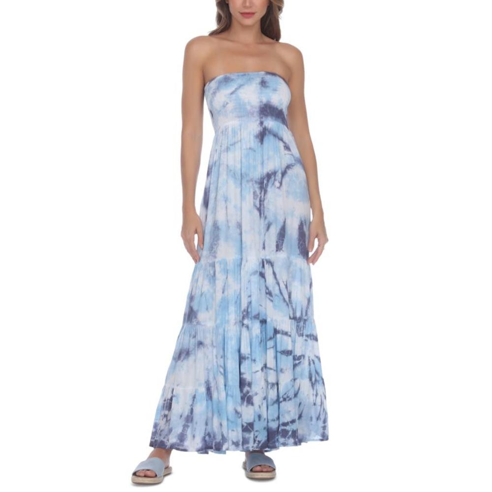 Raviya Tie-Dye Strapless Maxi Cover-Up  Color Sky Tie Dye Size M