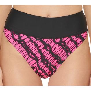 DKNY Women's High-Waist Bikini Bottoms  Color Neon Pink Size L
