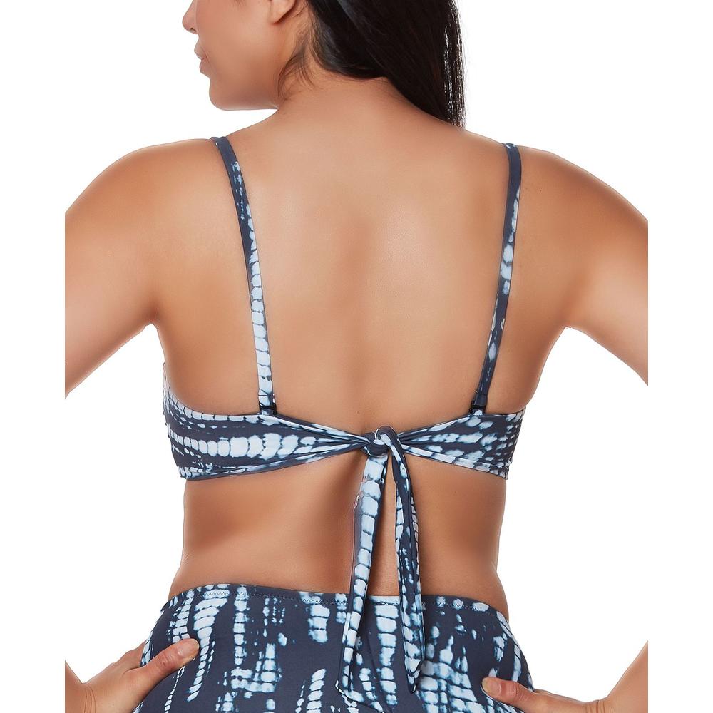 Bar III Tie Dye For Printed Bandeau Bikini Top  Color Ink Well Size XS