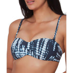 Bar III Tie Dye For Printed Bandeau Bikini Top  Color Ink Well Size XS