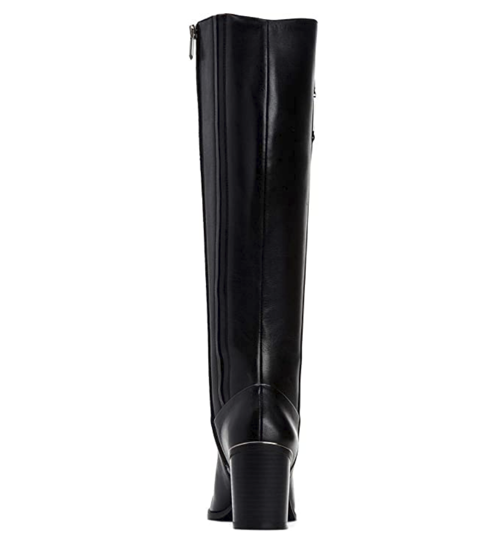 Alfani Nellie Leather Closed Toe Knee High Riding Boots  Color Black Leather Size 10M