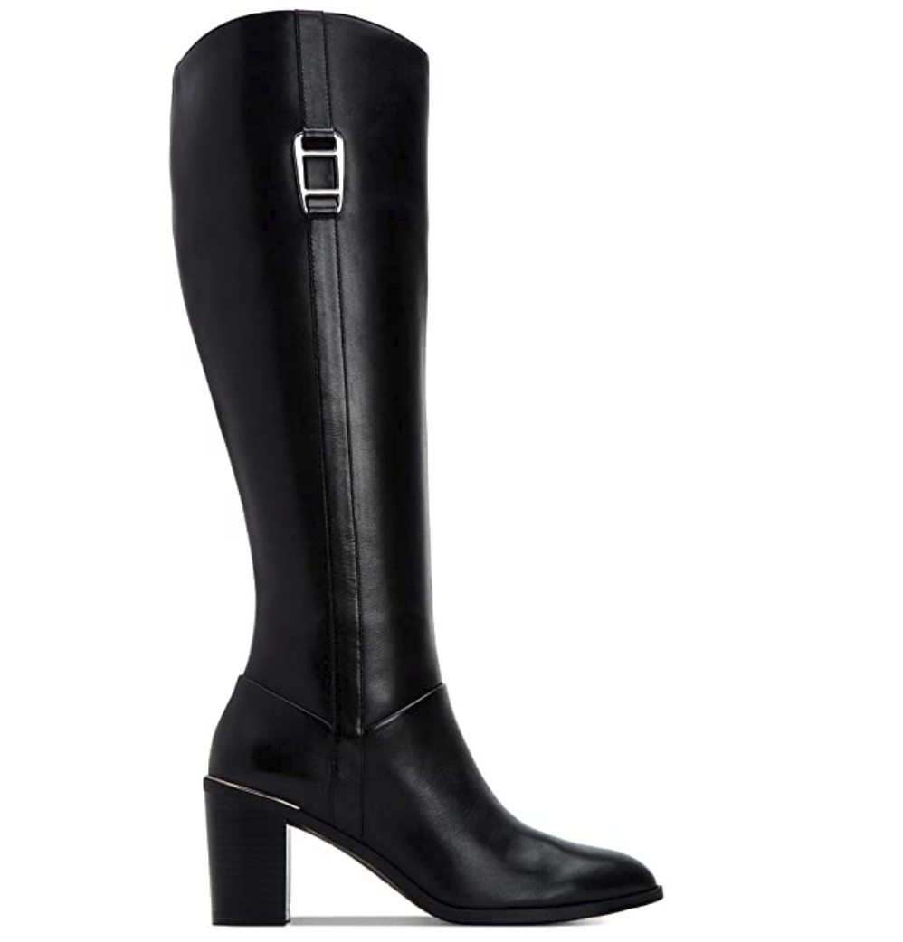 Alfani Nellie Leather Closed Toe Knee High Riding Boots  Color Black Leather Size 10M