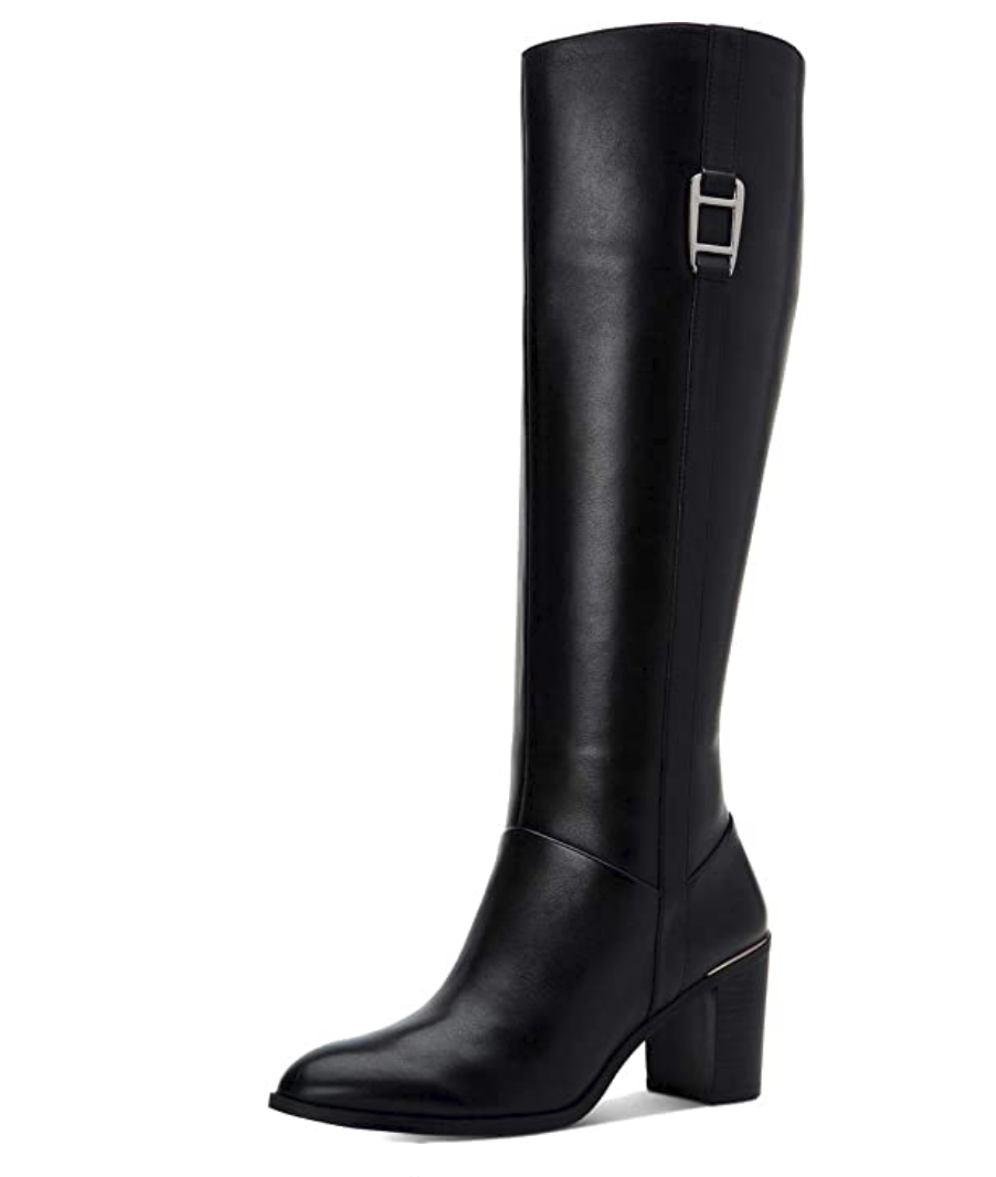 Alfani Nellie Leather Closed Toe Knee High Riding Boots  Black Leather Size 6.5