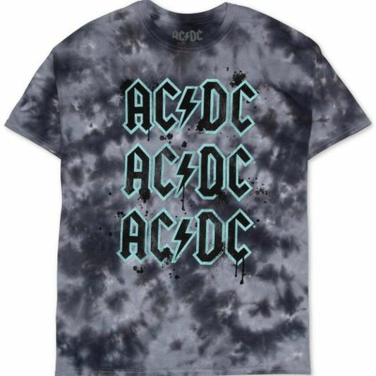 Love Tribe Women's Plus Size ACDC Tie-Dye T-Shirt  Color Black/White Size 2X