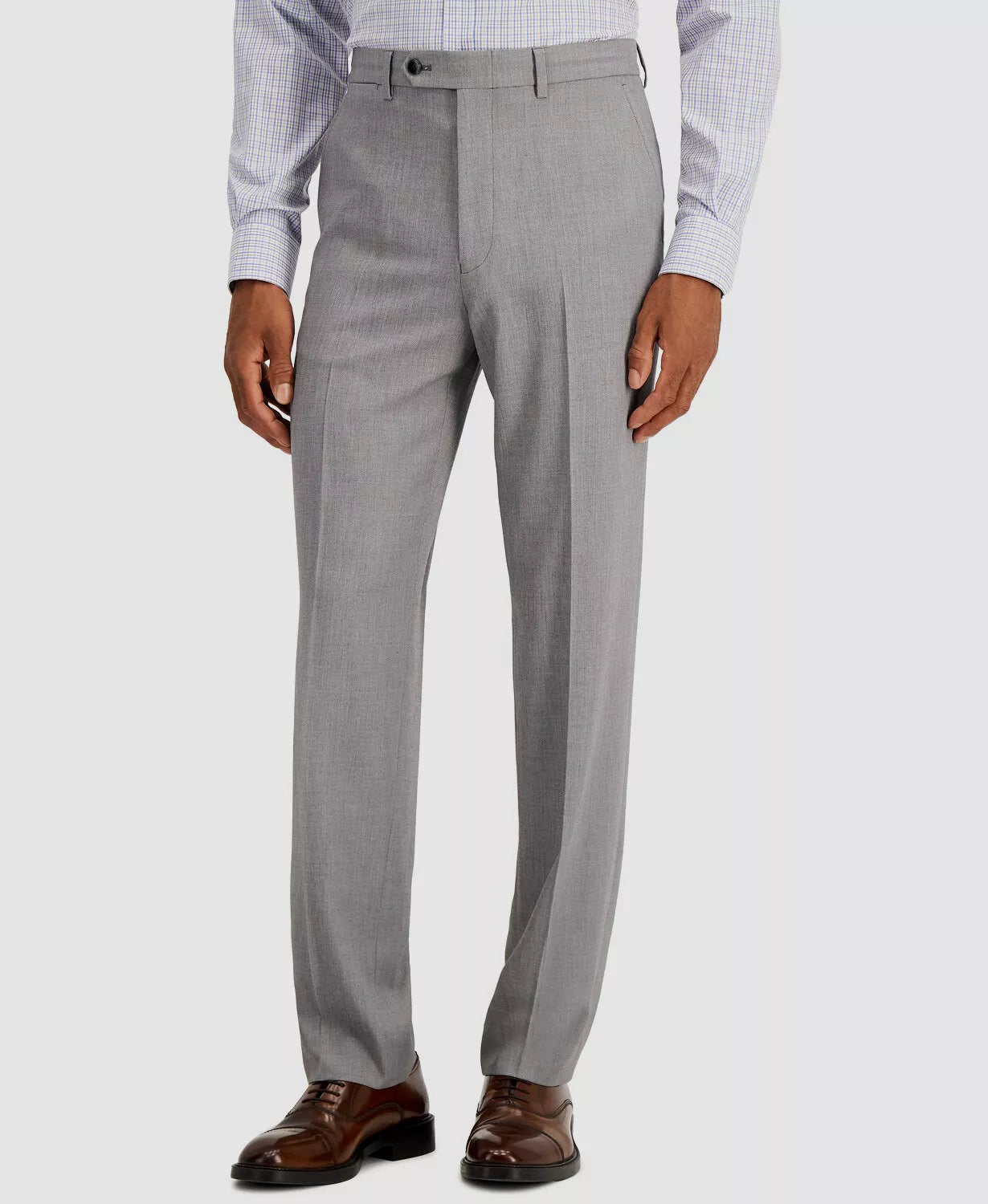 Nautica Men's Modern-Fit Bi-Stretch Bl  Color Light Grey Solid 46R 41 Waist