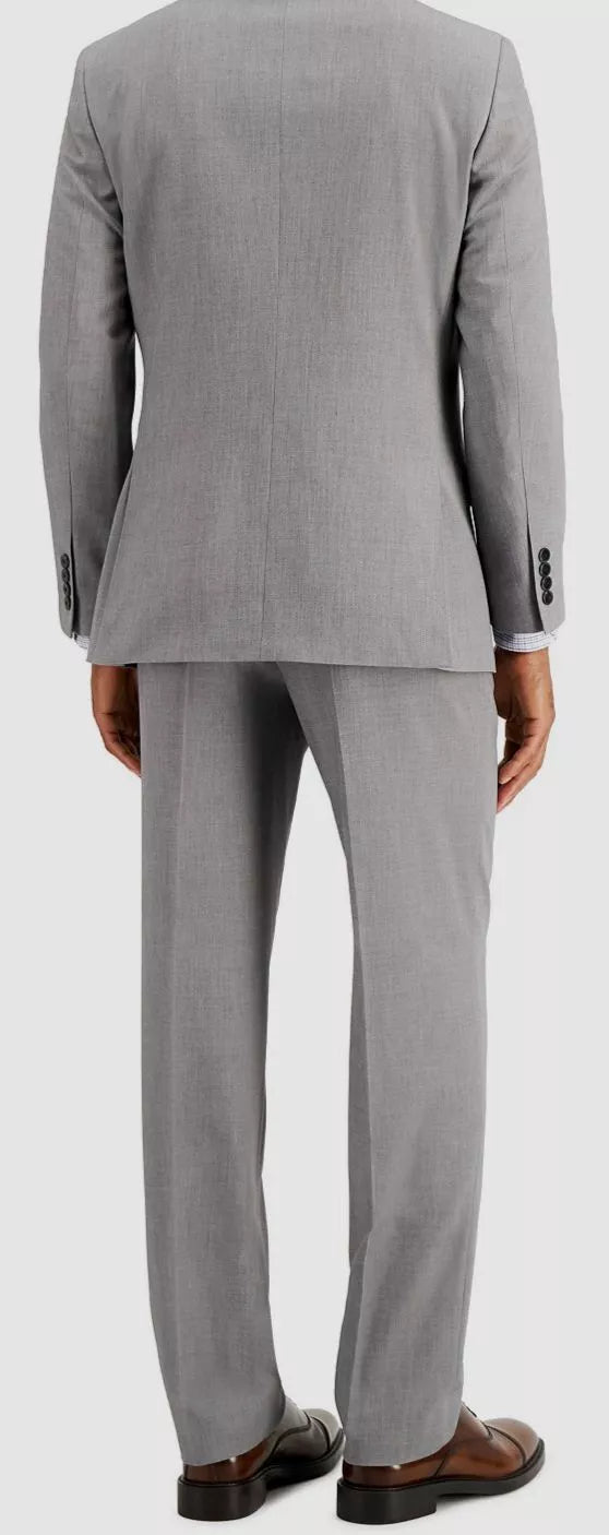 Nautica Men's Modern-Fit Bi-Stretch Bl  Color Light Grey Solid 46R 41 Waist