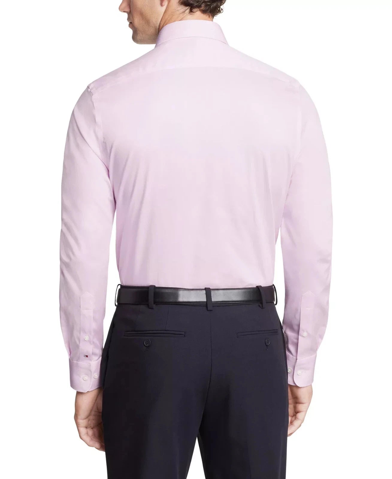 Tommy Hilfiger Men's Slim-Fit THFlex Dress Shirt  Pink Size XL 17.5 32/33