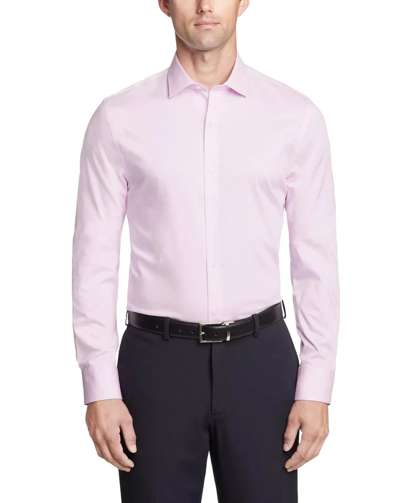Tommy Hilfiger Men's Slim-Fit THFlex Dress Shirt  Pink Size XL 17.5 32/33