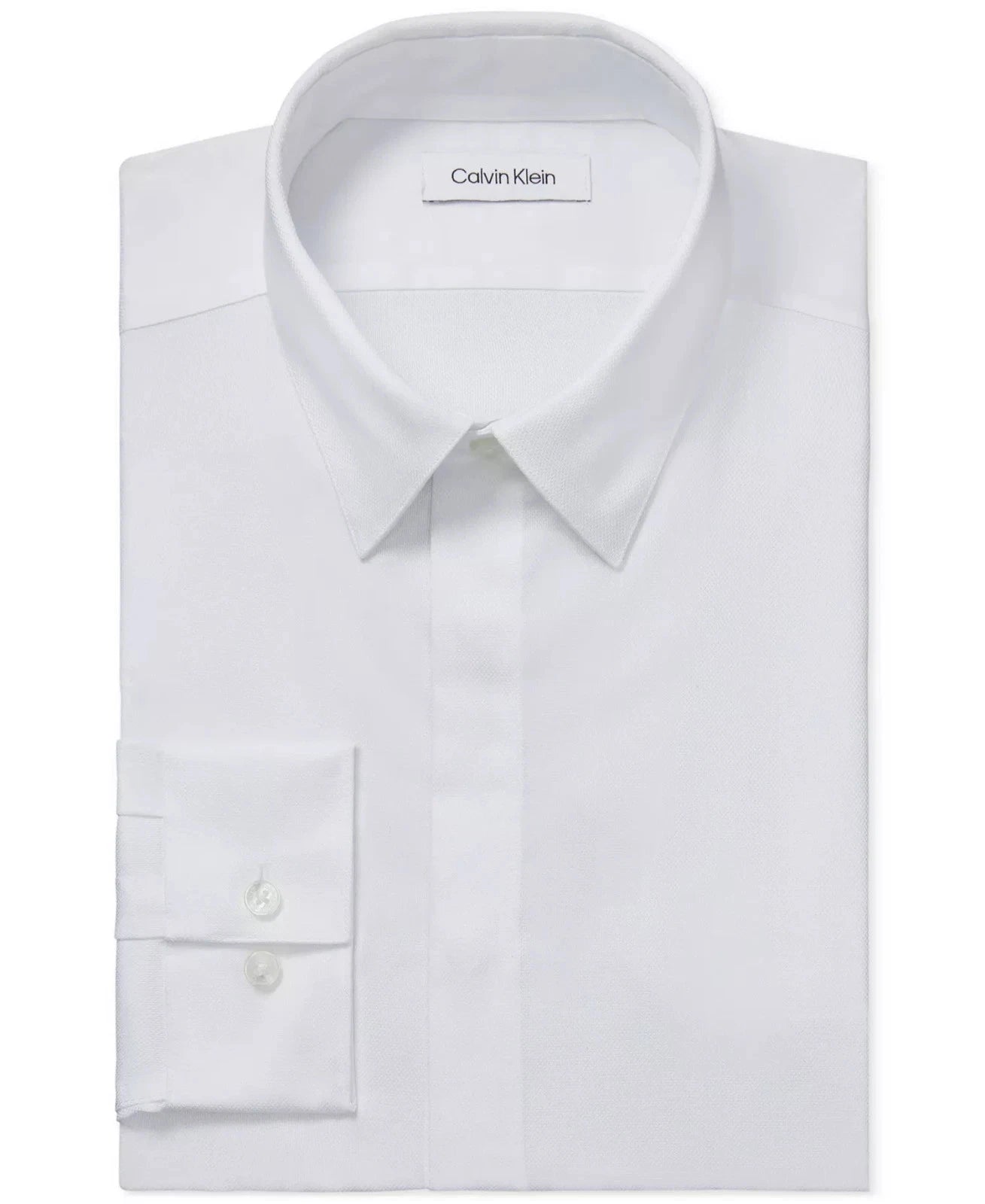 Calvin Klein STEEL+ Men's Regular-Fit Stretch Dress Shirt  White 17.5 34/35