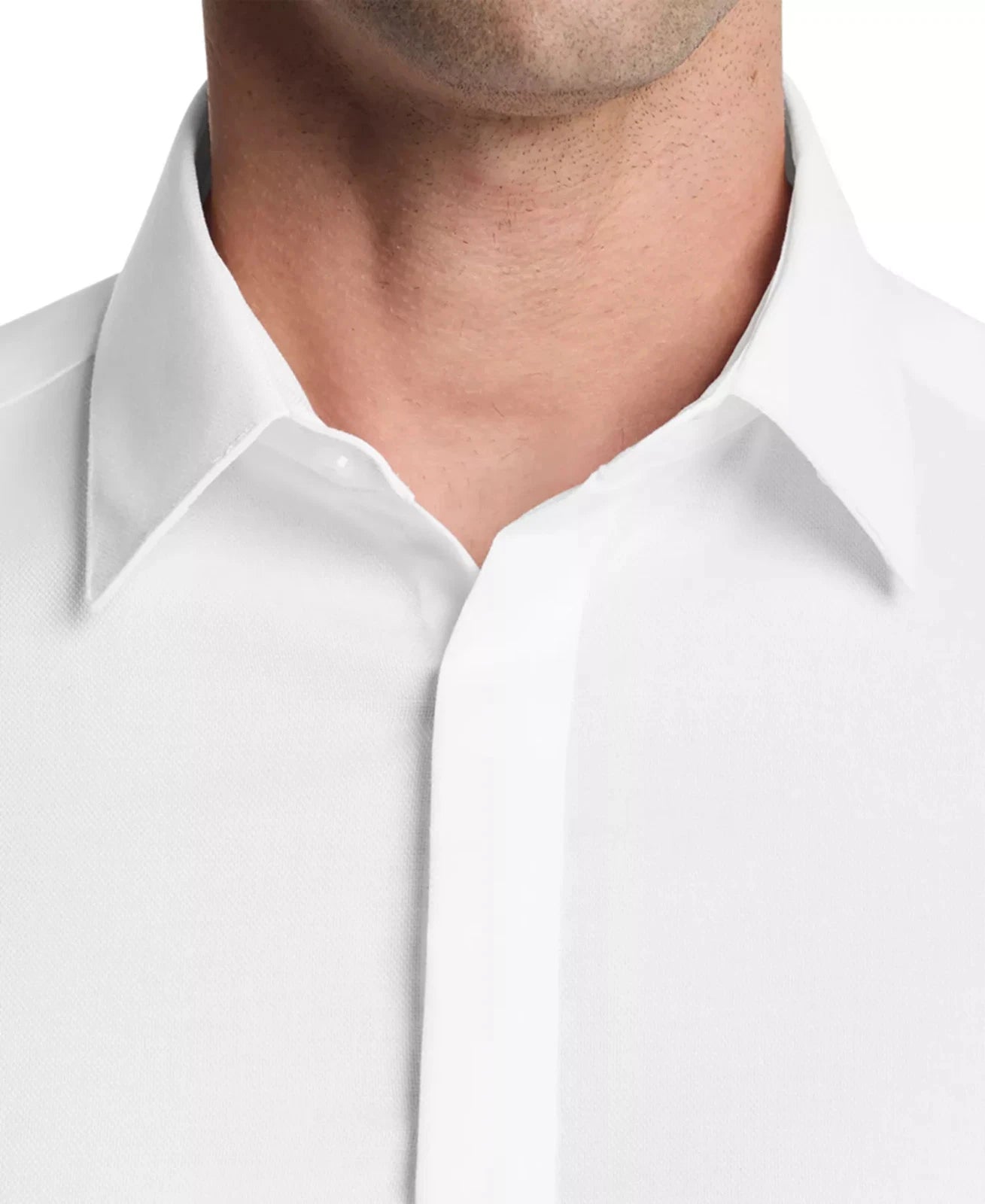 Calvin Klein STEEL+ Men's Regular-Fit Stretch Dress Shirt  White 17.5 34/35