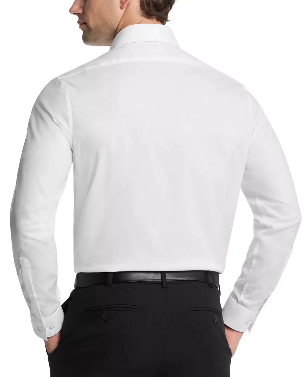Calvin Klein STEEL+ Men's Regular-Fit Stretch Dress Shirt  White 17.5 34/35
