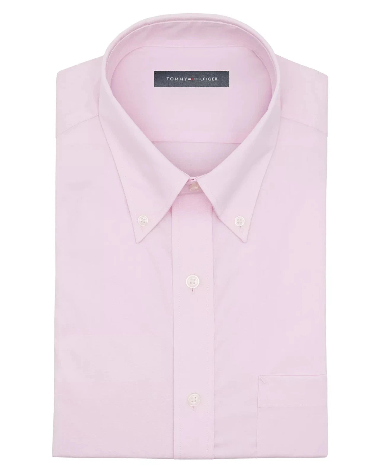 Tommy Hilfiger Men's Regular-Fit THFlex Stretch Dress Shirt  Classic Pink Size XL