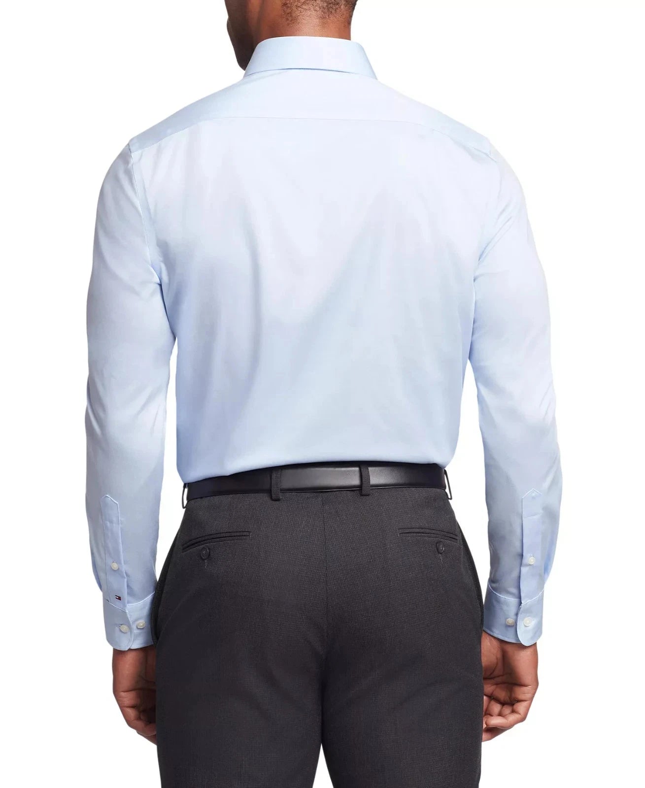 Tommy Hilfiger Men's Slim-Fit Stretch Button Down Dress Shirt  Light Blue Size 2XL 18 34/35
