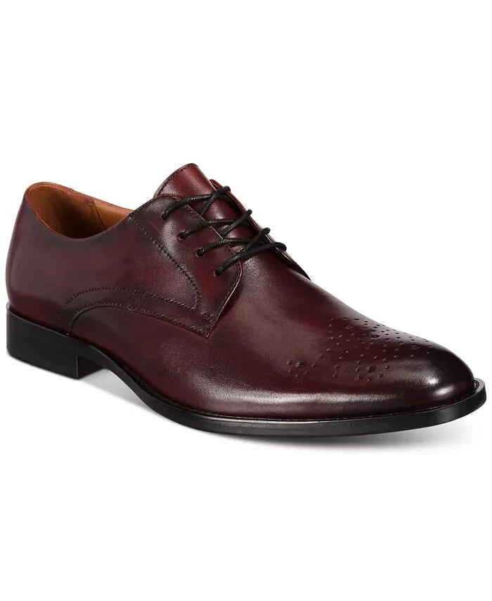 Alfani Men's Darwin Leather Lace Up Dress Oxfords  Oxblood Size 8.5