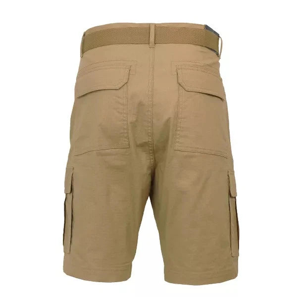 GALAXY BY HARVIC Men's Rugged Trail Ripstop Cargo Shorts with Belt  Khaki Size 36