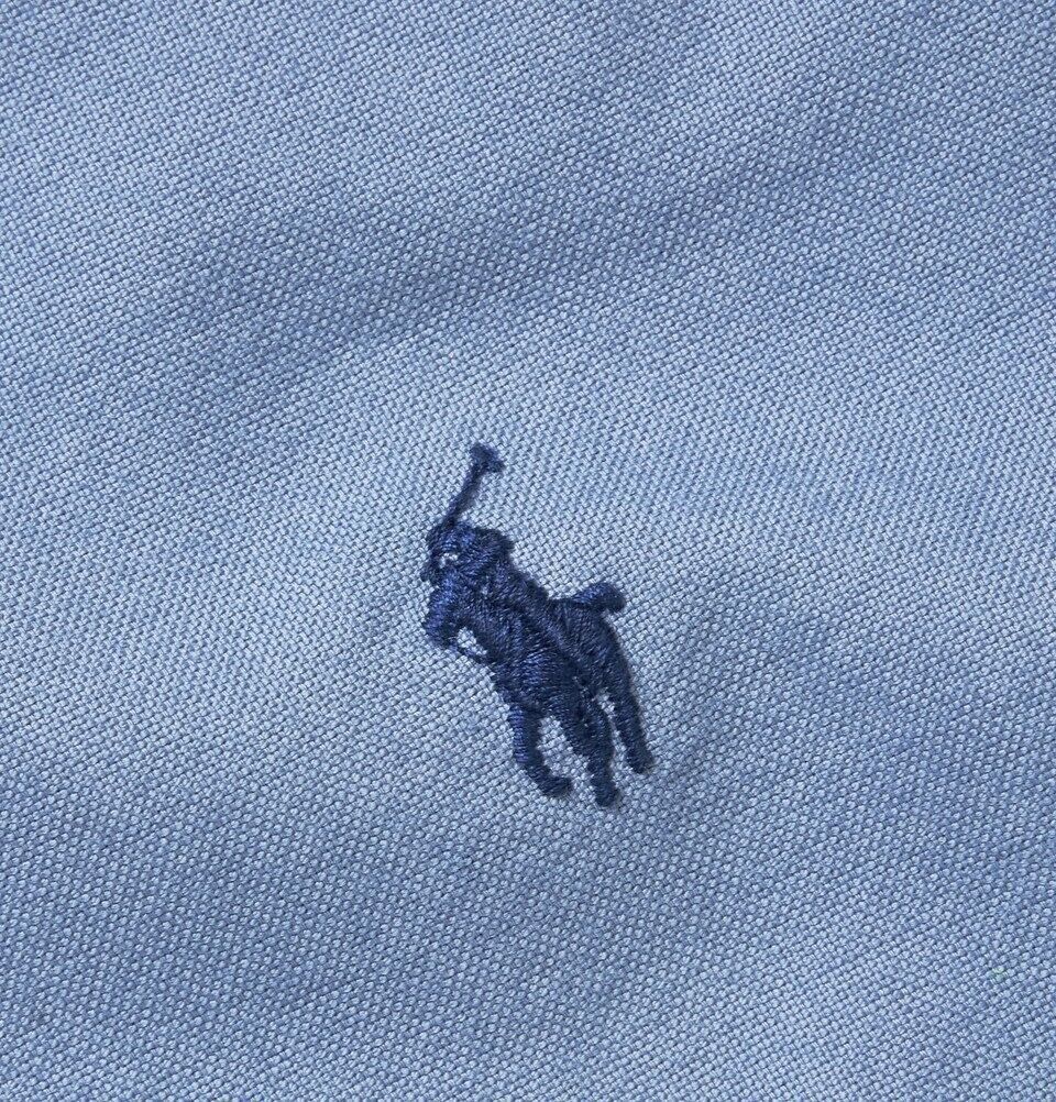 Polo Ralph Lauren Men's Garment-Dyed Slim Fit Button-Down Shirt  Color Blue Size 2XL