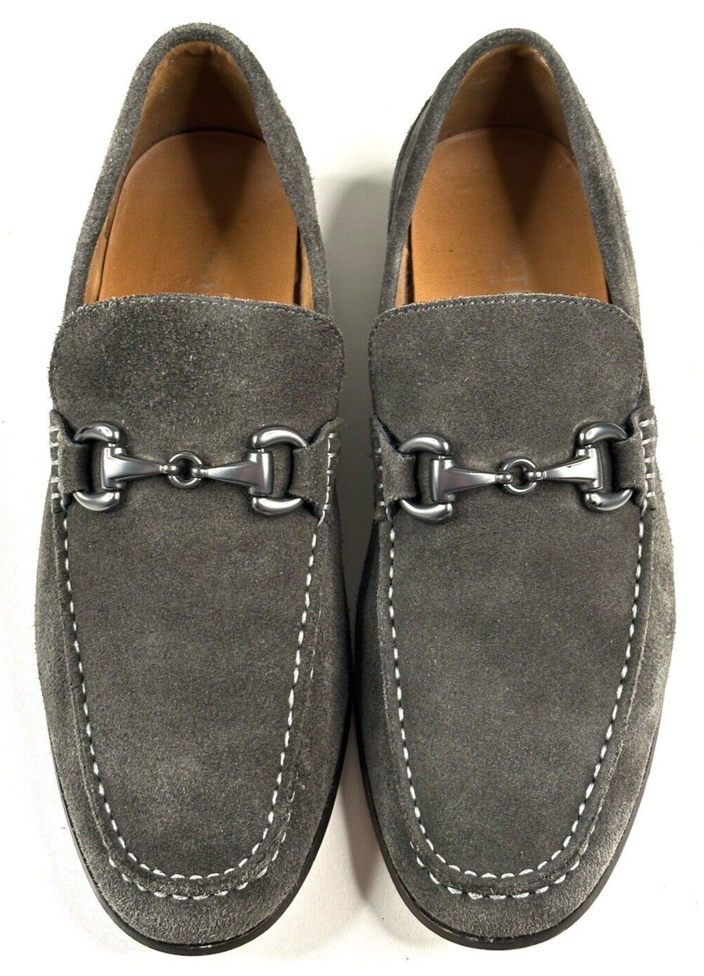 Kenneth Cole Reaction Men's Crespo 2.0 Suede Bit Loafers  Dark Grey Size 10