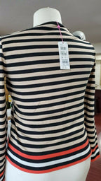 Basler Women's Sevina Knit Long Sleeve Shirt Top  Collor Black/Beige Size EU42/US12