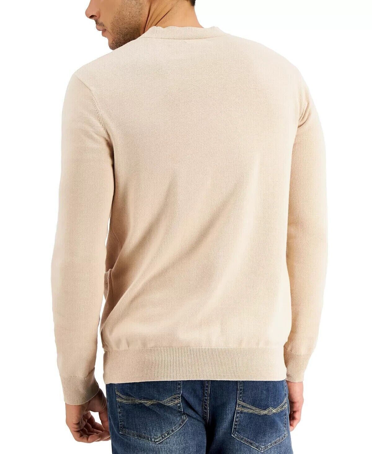 Alfani Men's Solid Pocket Cardigan  Color Sugar Beige Size L