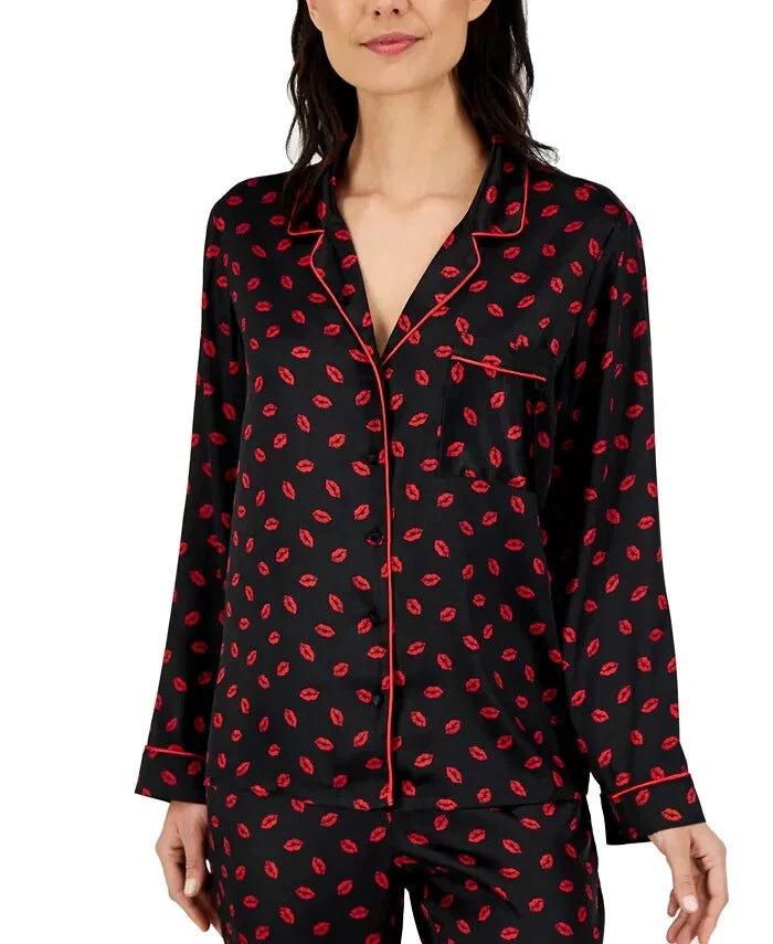 INC International Concepts Notch Collar Pajama Set  Kissed Lips Size 2XL