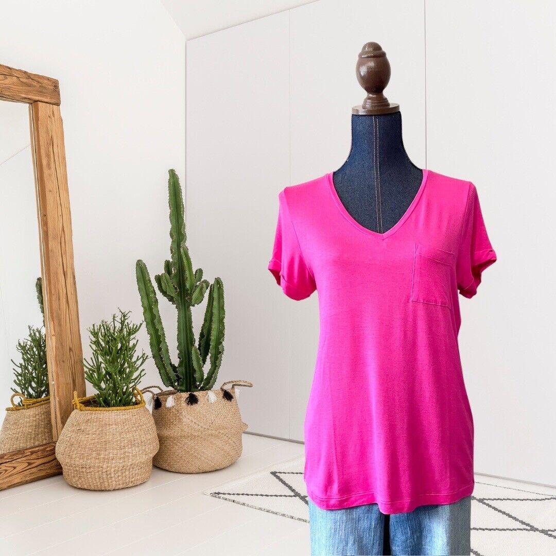 Jane & Bleecker Women's Short Sleeves Pocket Top  Color Orange Size S