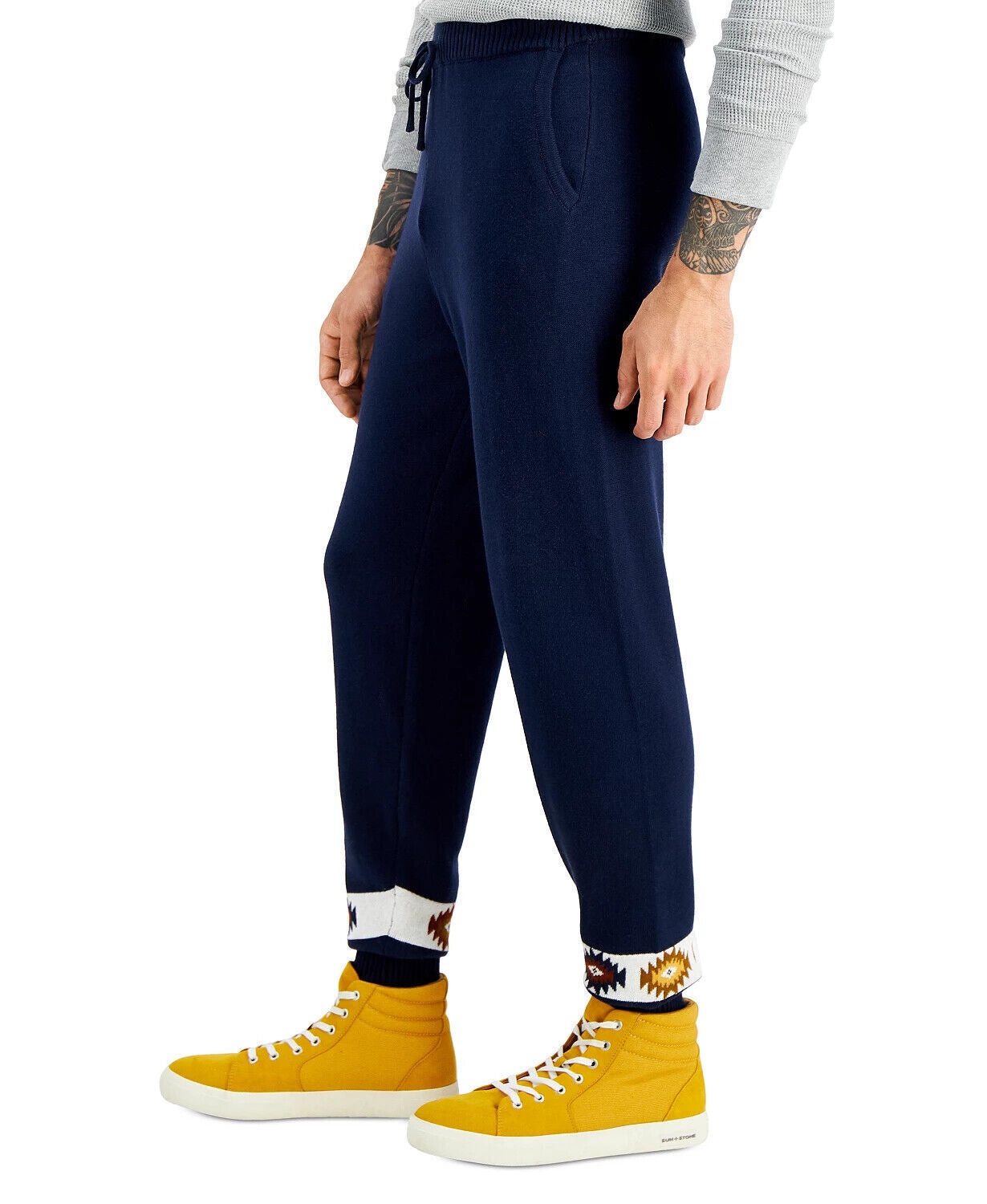 Sun + Stone Men's Matty Cotton Jogger Pant  Color Basics Navy Size L