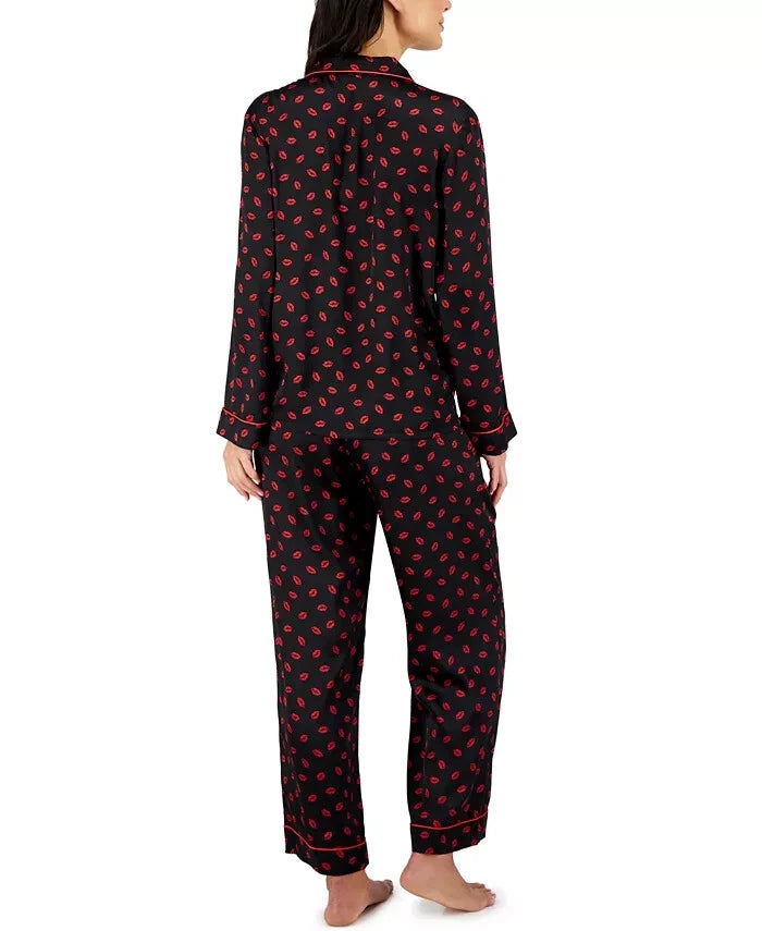 INC International Concepts Notch Collar Pajama Set  Kissed Lips Size 2XL