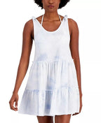 Miken Juniors Cotton Tie-Dye-Print Cover Up  Color White/Hydrangea Size M