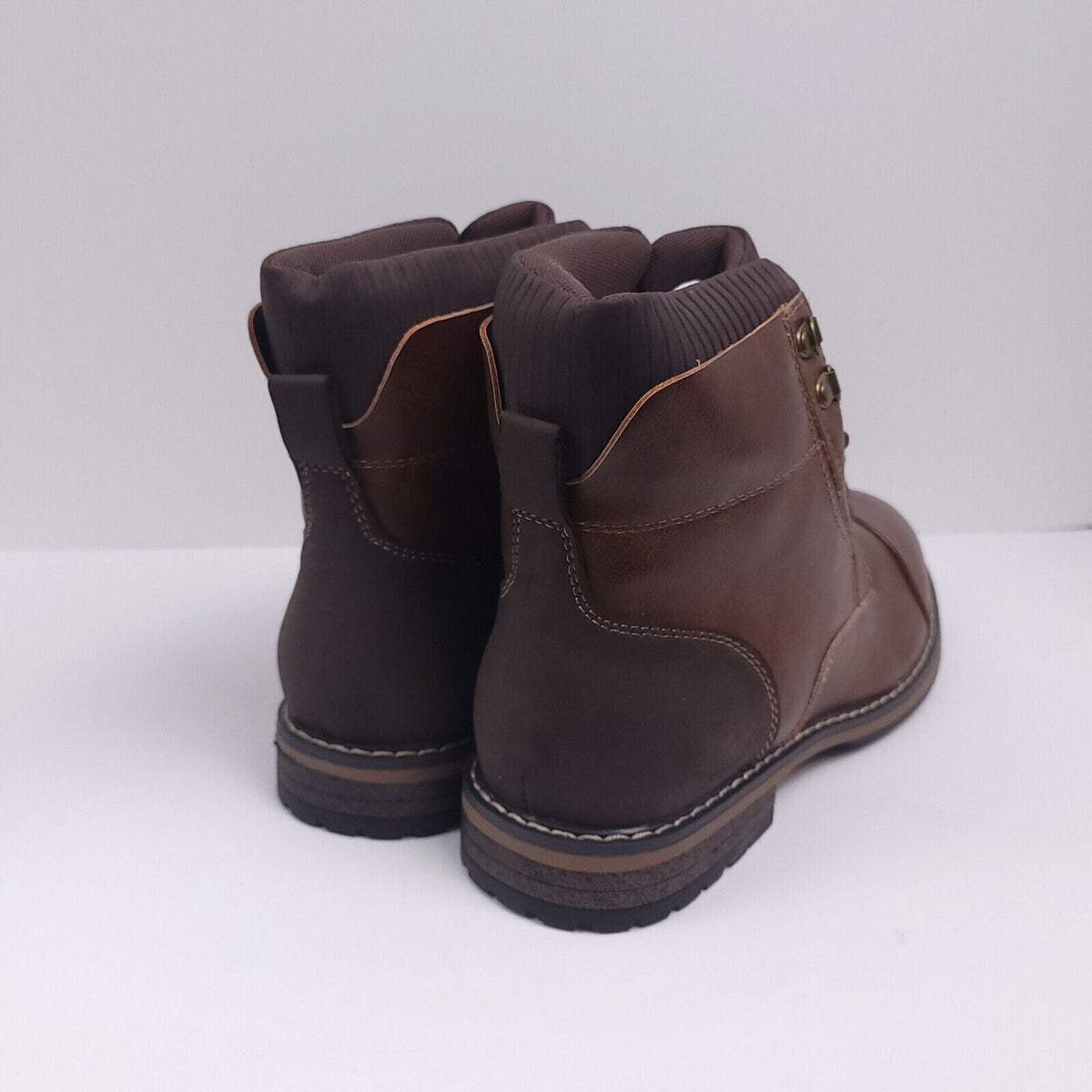 Club Room Men's Vegan-Leather Cap-Toe Dress Shoes  Color Brown Size 8.5M