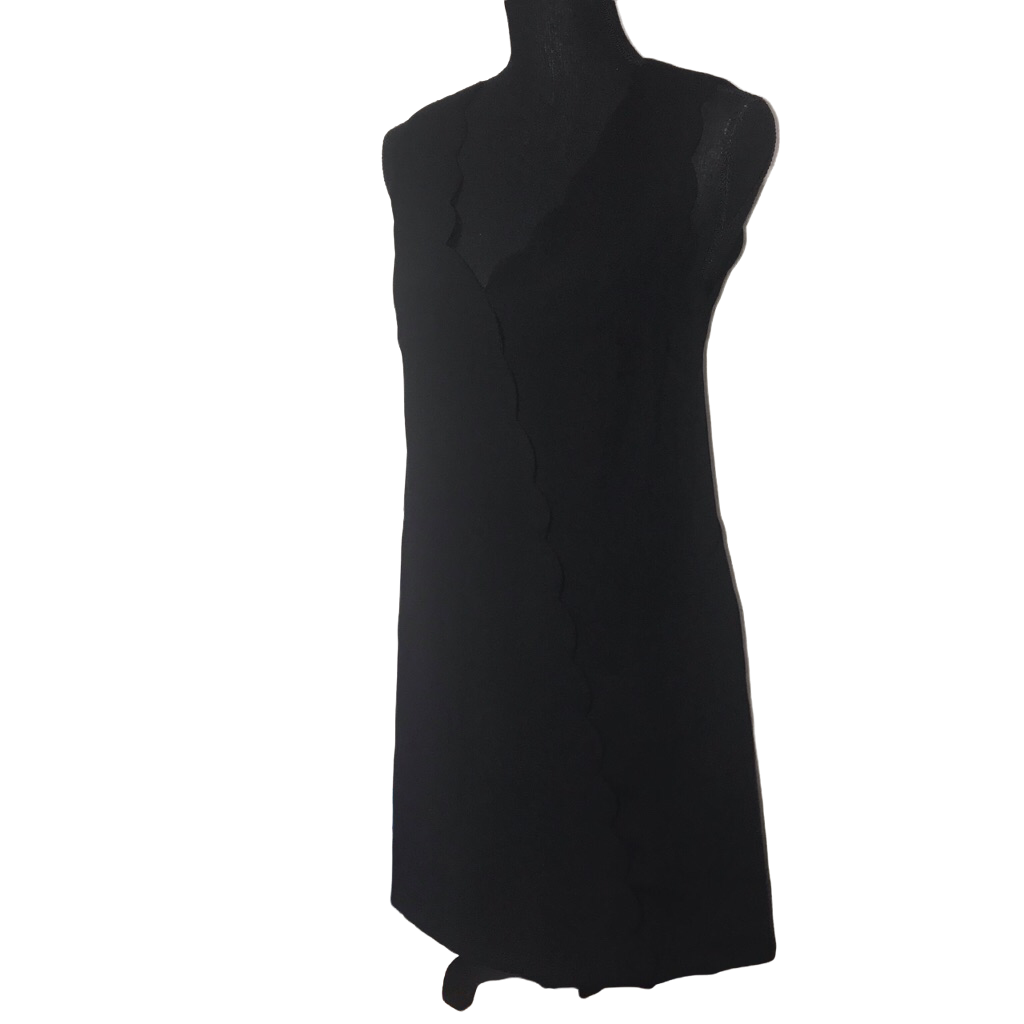 FoxieDox Women's Lina Scalloped A Line Dress  Color Black Size M