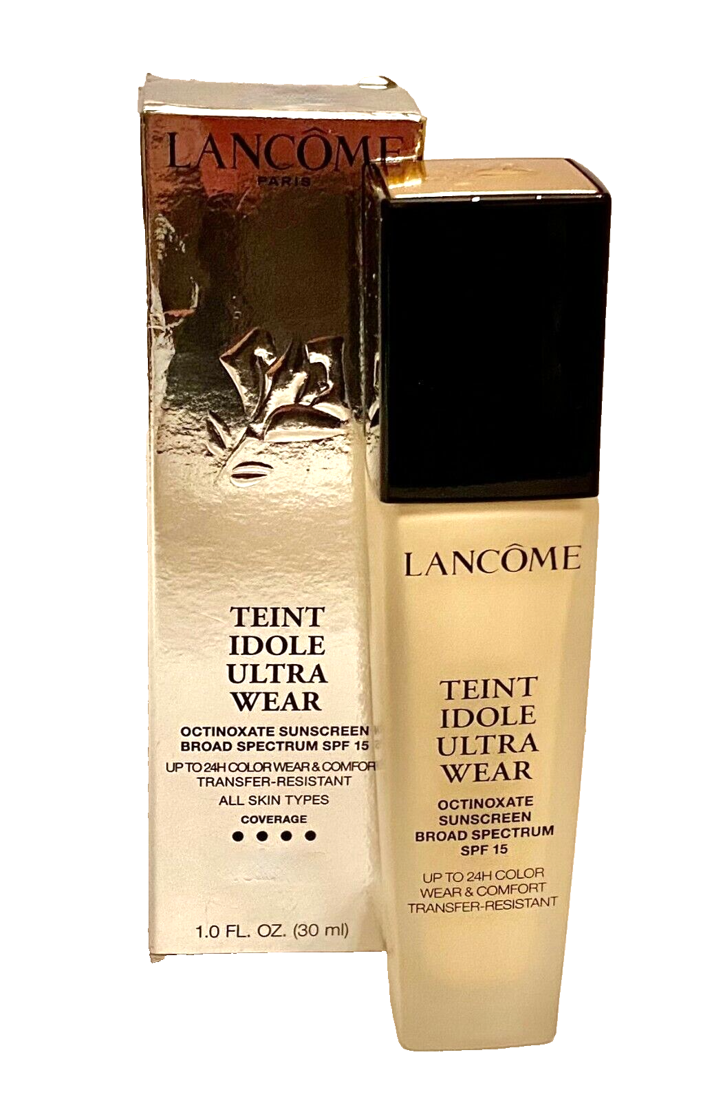 LANCOME Teint Idole Ultra 24h Makeup 190 Ivoire Warm, Natural Matte Finish 1oz
