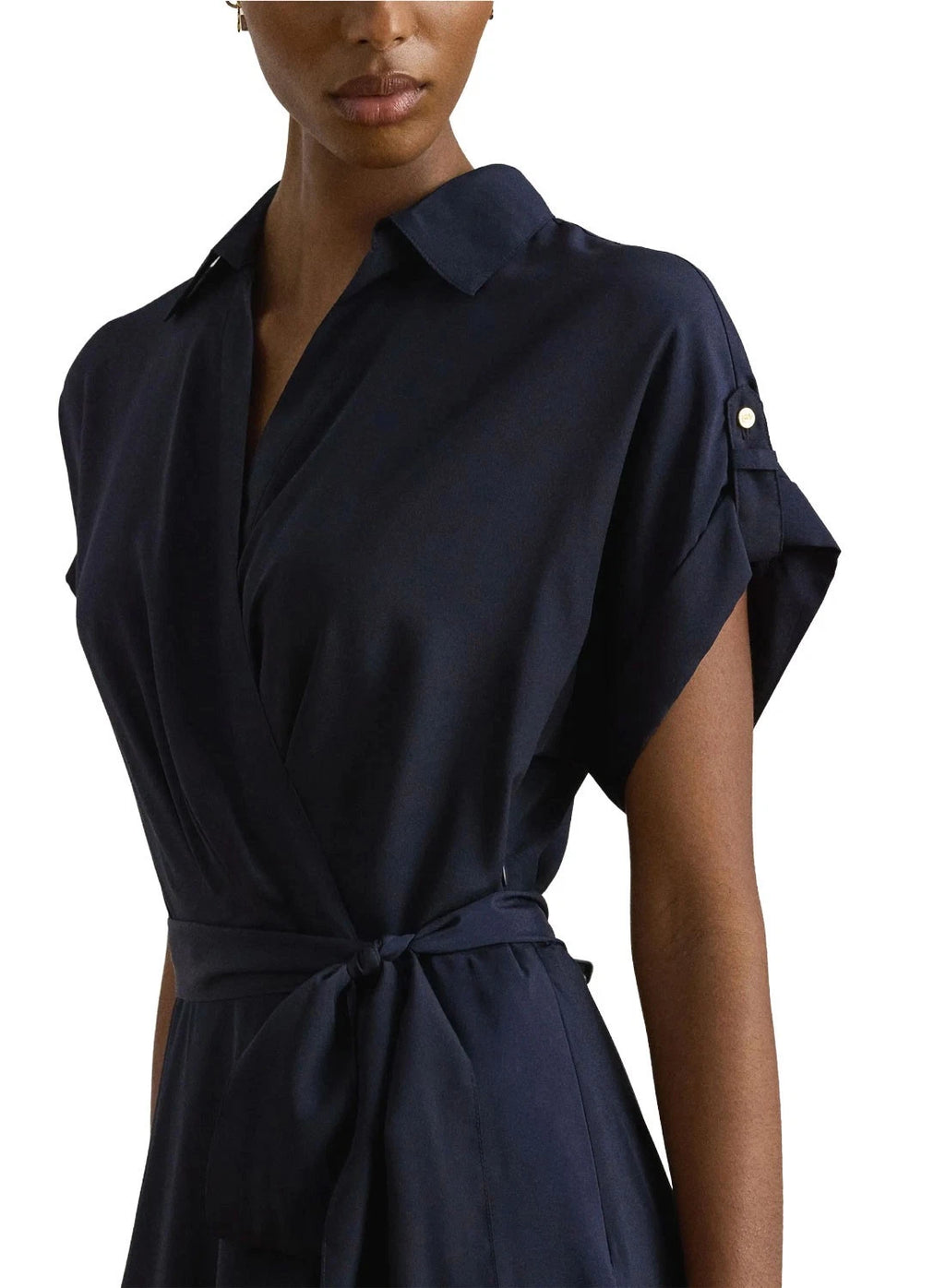 LAUREN RALPH LAUREN Women's Fratillio Short Sleeve Day Dress  Navy Size 6