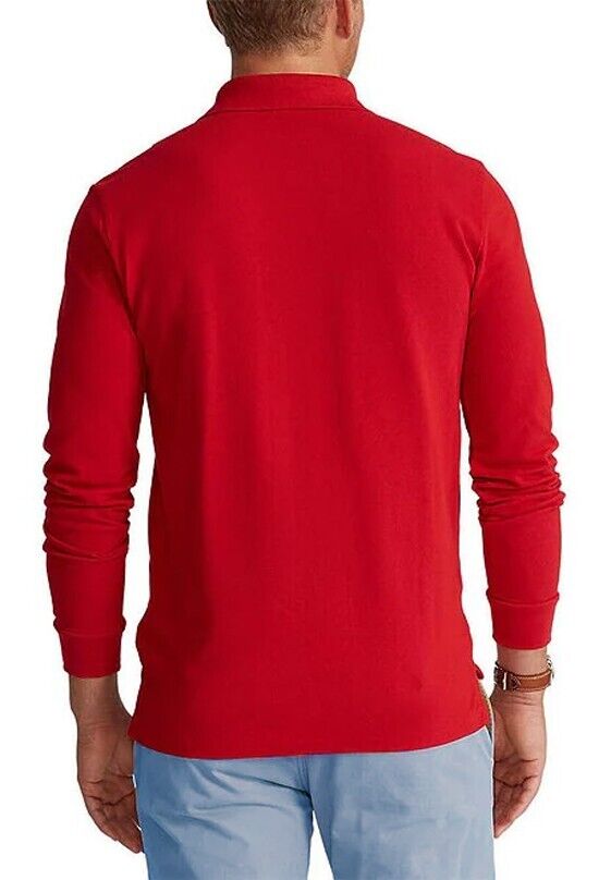 Polo Ralph Lauren Men's Classic Fit Mesh Long-Sleeve Polo Shirt  Color Rl 2000 Red Size 2XL